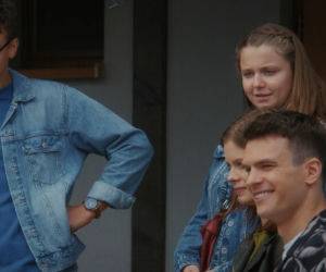 M jak miłość odc. 1952: Janek (Jakub Sirko), Matylda (Klementyna Lamort), Majka (Matylda Giegżno), Tomek (Chris Cugowski)