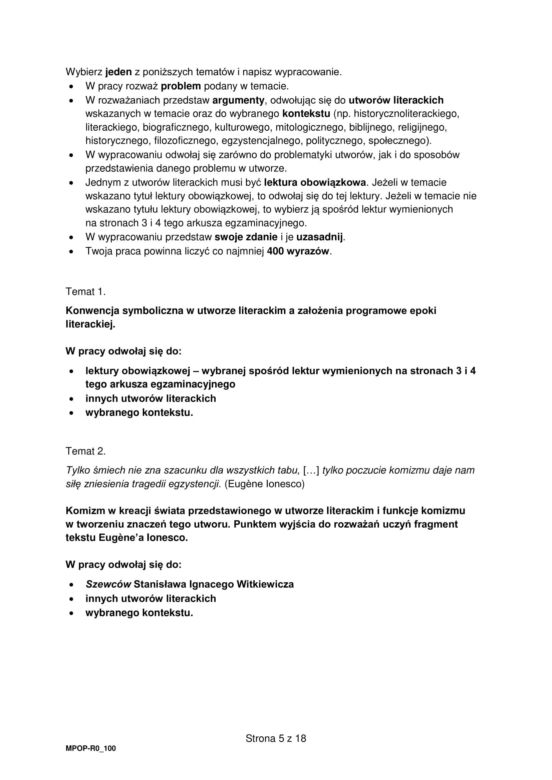 Matura próbna 2025: polski. Arkusze CKE i odpowiedzi. Poziom rozszerzony [Formuła 2023]