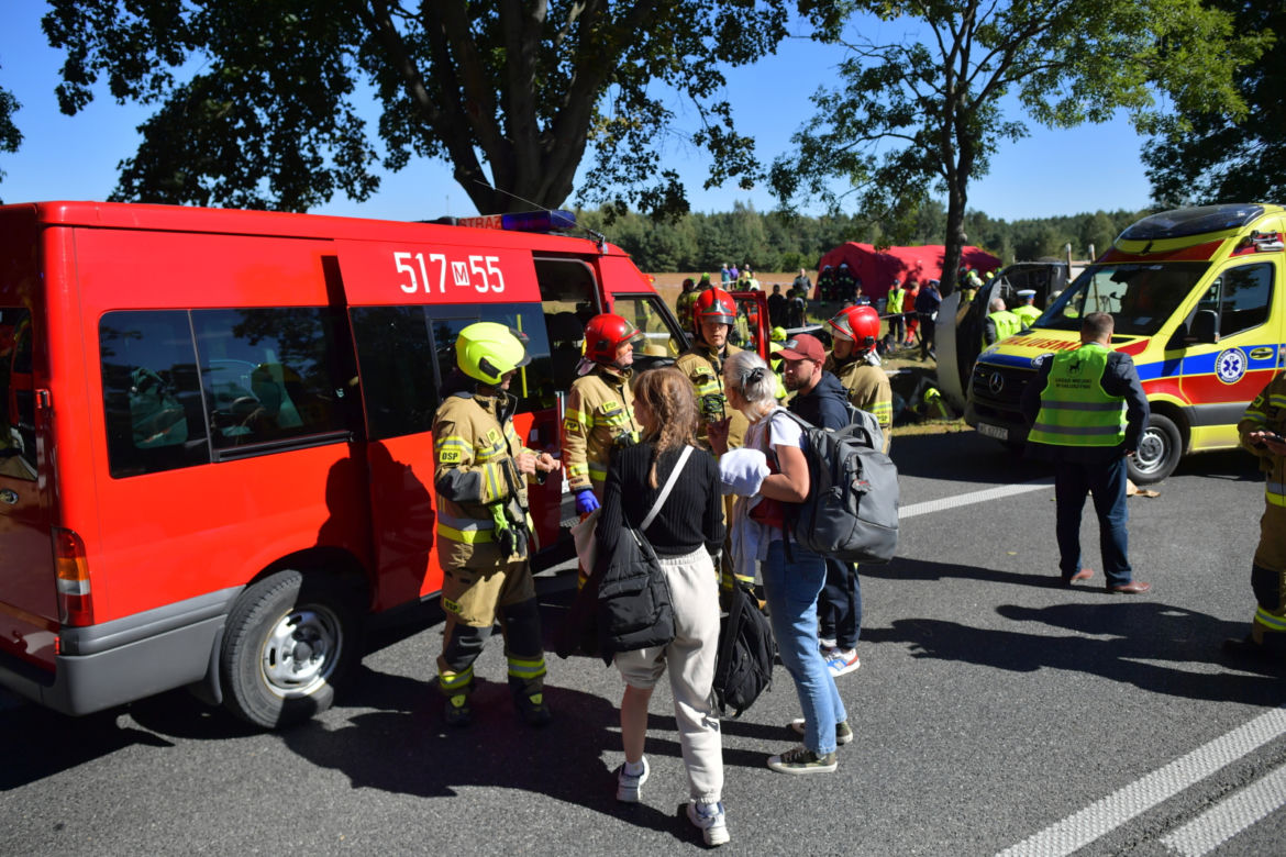 Wypadek autokaru w miejscowości Piotrowina