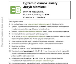 Egzamin ósmoklasisty 2026 język niemiecki. Odpowiedzi, arkusze CKE [13.05.2026]