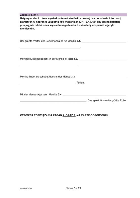 Matura 2025: niemiecki 7.05.2025. Arkusze CKE i odpowiedzi. Poziom podstawowy [Formuła 2023]	