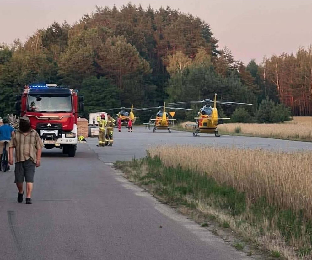 Potrącenie rowerzystów w miejscowości Huta Dąbrowa