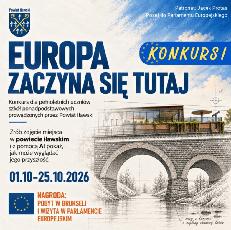 Zaprojektuj przyszłość powiatu iławskiego z AI. Konkurs dla młodzieży Europa Zaczyna Się Tutaj