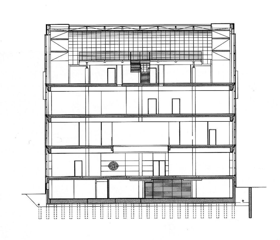BRE Bank S.A. w Bydgoszczy, przekrój b-b