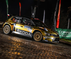 Złota Skoda Fabia R5 zespołu rajdowego Miko Marczyk Motorsport