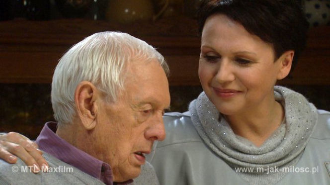 M jak miłość odc. 1069. Lucjan Mostowiak (Witold Pyrkosz), Marysia (Małgorzata Pieńkowska)