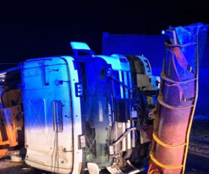 Piaskarka na boku w Krzycku Małym koło Leszna