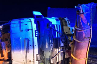 Piaskarka na boku w Krzycku Małym koło Leszna