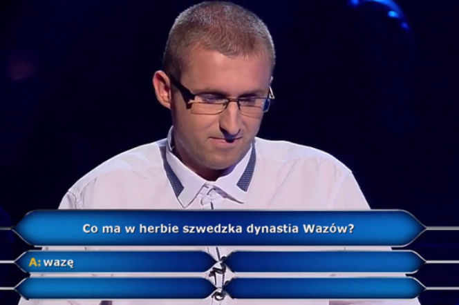 Co ma w herbie szwedzka dynastia Wazów? Pytanie historyczne w Milionerach