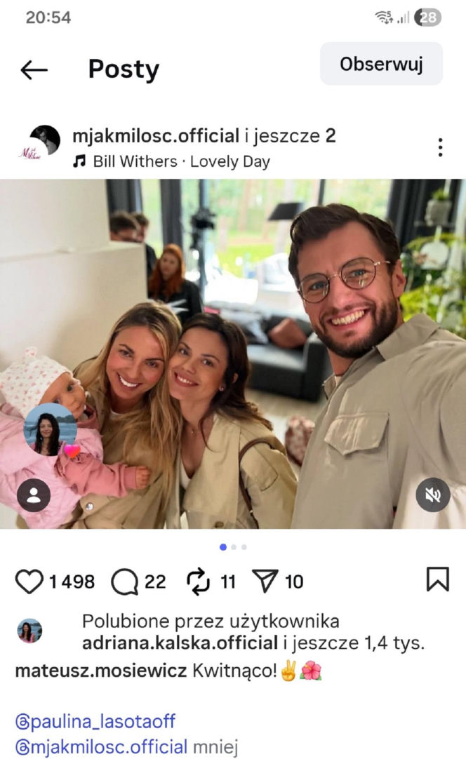 M jak miłość po wakacjach 2026 na planie. Kasia (Paulina Lasota), Mariusz (Mateusz Mosiewicz), Zosia