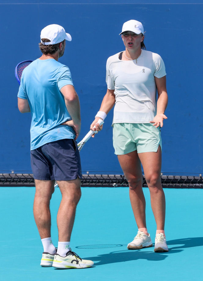 Iga Świątek i Wim Fissette w Miami