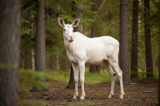 Biały łoś w Polsce. Leucyzm czy albinizm?