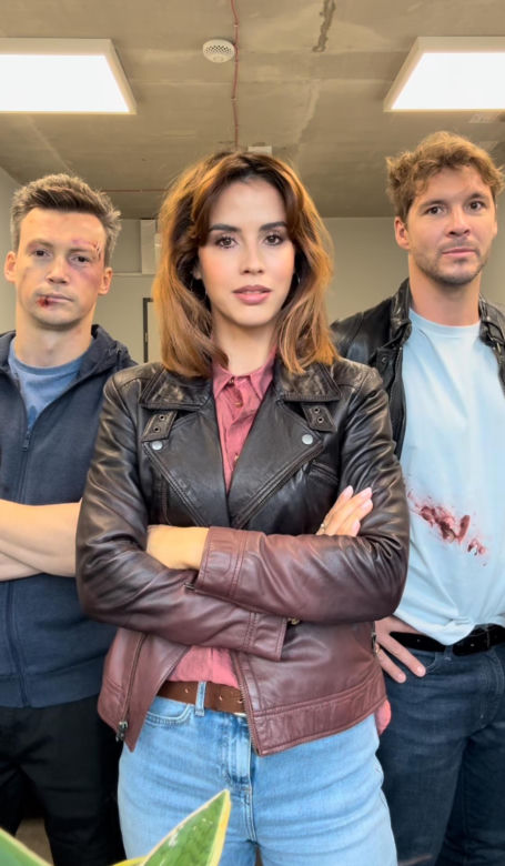 M jak miłość. Kama (Michalina Sosna), Marcin (Mikołaj Roznerski), Jakub Karski (Krzysztof Kwiatkowski)