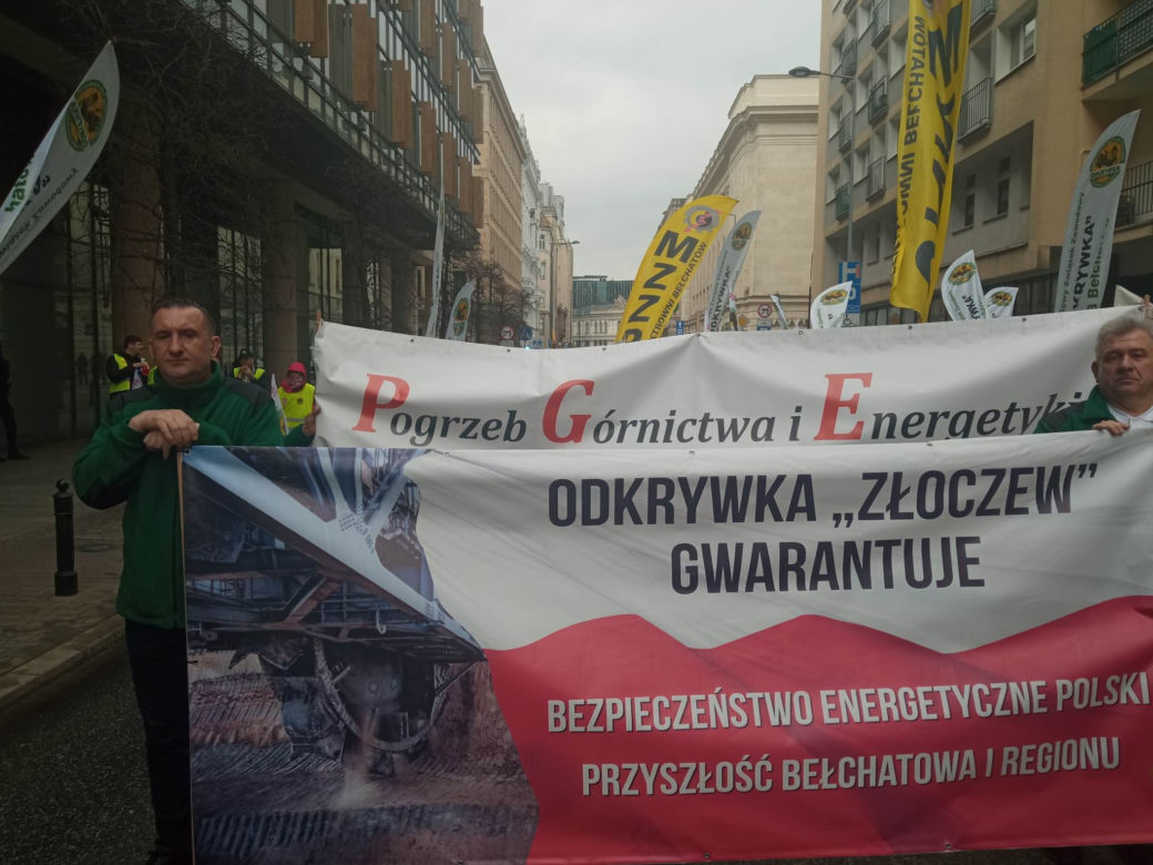 Protest górników w Warszawie
