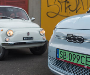 Elektryczny Fiat 500e i klasyczny Fiat 500
