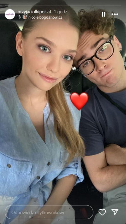 Przyjaciółki 24. sezon na planie. Julka (Nicole Bogdanowicz), Staś (Antoni Borowski)