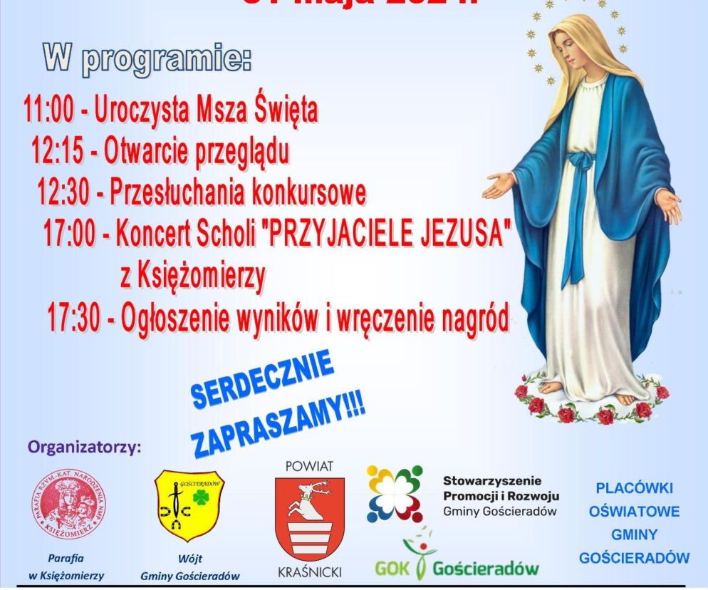 XX Międzydiecezjalny Przegląd Pieśni Maryjnej w Księżomierzy - plakat