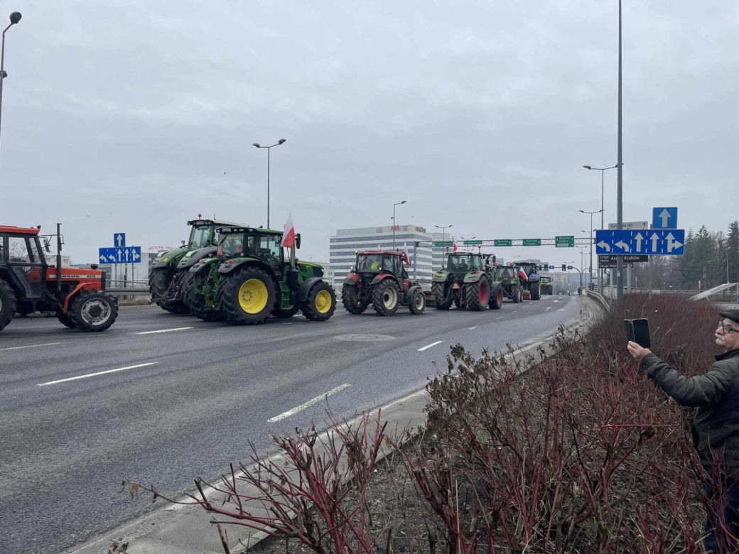 Strajk rolników w Krakowie