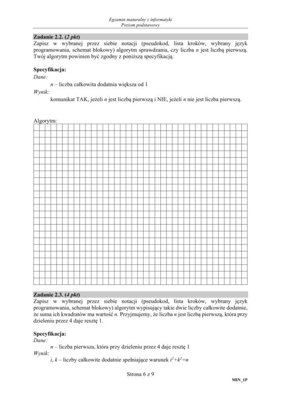 Matura 2019 ARKUSZE CKE z informatyki POZIOM PODSTAWOWY