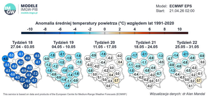 Nadciąga arktyczny chłód. Koniec kwietnia i początek maja z zimnem