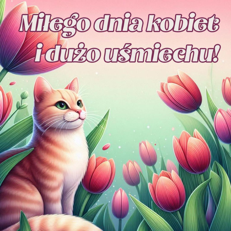 Obrazki na Dzień Kobiet 2024 - kratki, życzenia