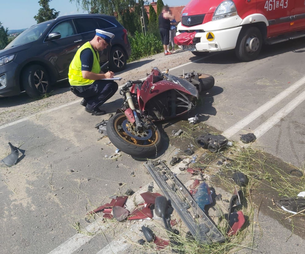 Wypadek motocyklisty