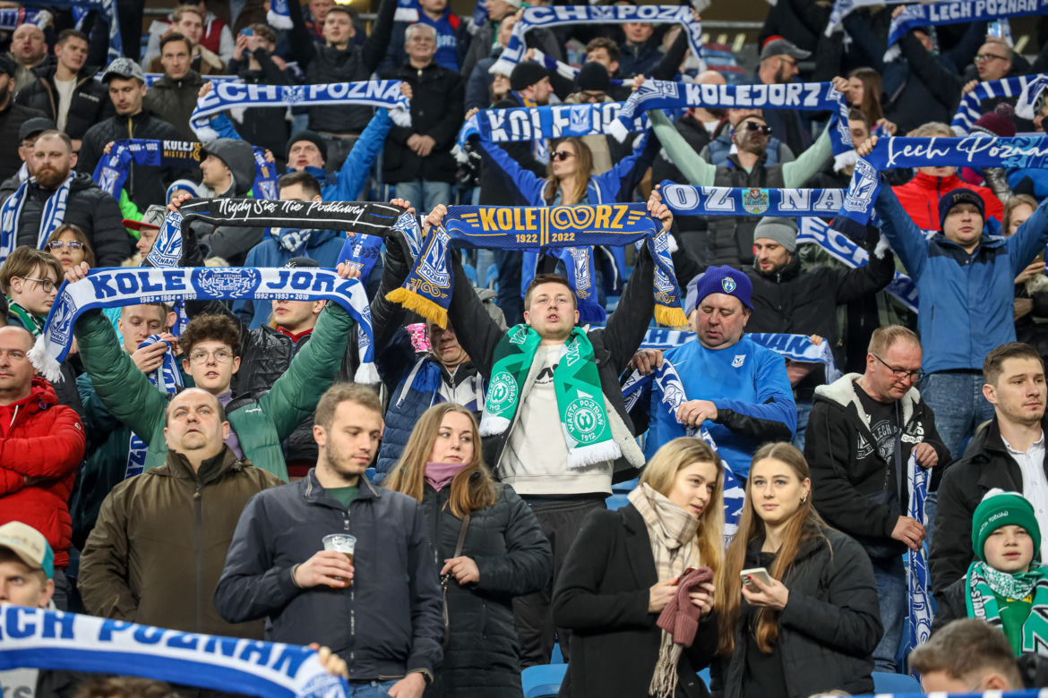 Kibice na meczu Lech Poznań - Warta Poznań