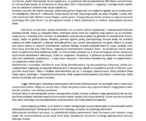 Oświadczenie Jakuba Majocha ws. współpracy z Dodą