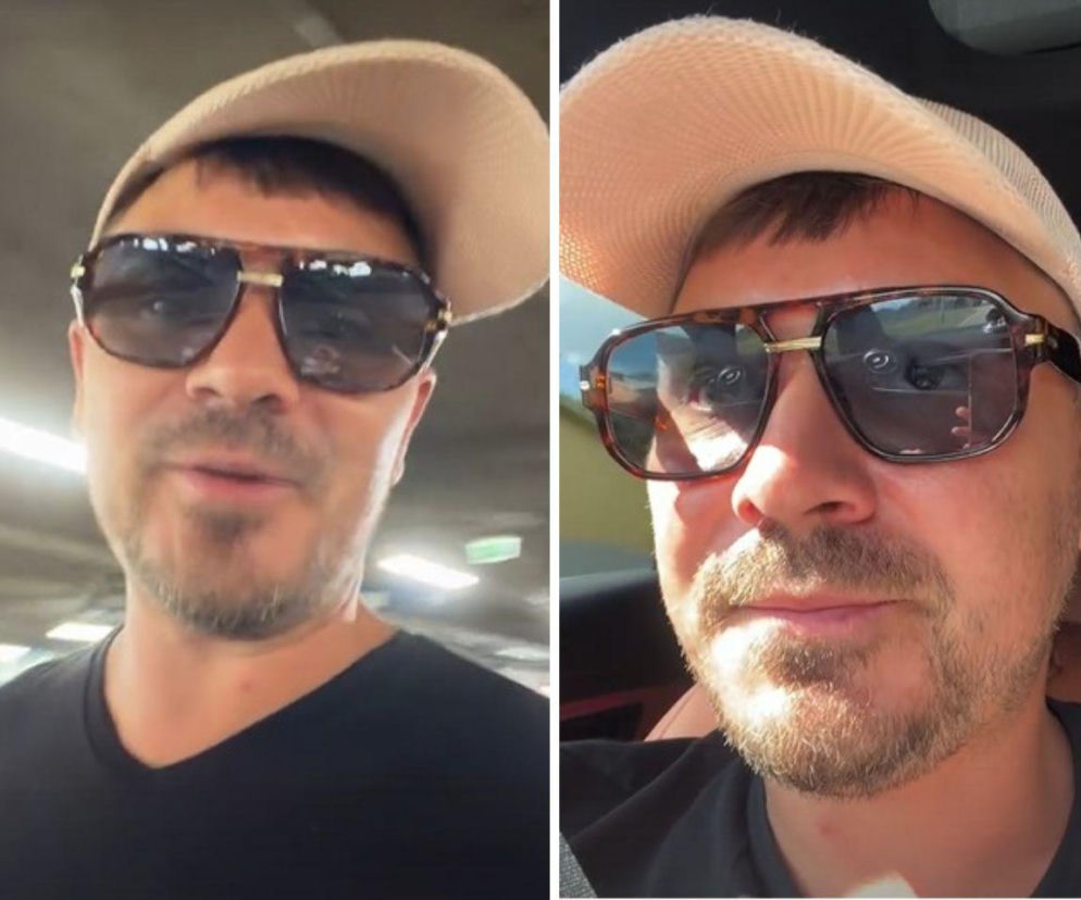 Daniel Martyniuk w beżowej czapce i okularach przeciwsłonecznych. O nowym skandalu celebryty przeczytasz na SE.