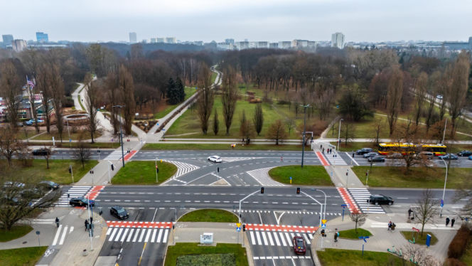 Przyszła trasa tramwaju wzdłuż Pola Mokotowskiego w Warszawie