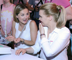 Marsz Różowej Wstążki 2015. Małgorzata Socha, Magdalena Stużyńska