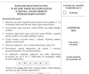Próbny egzamin gimnazjalny 2013 - język angielski poziom podstawowy