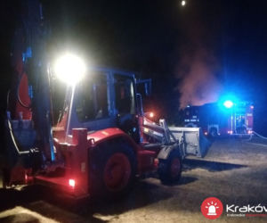 Pożar na Łąkach Nowohuckich w Krakowie