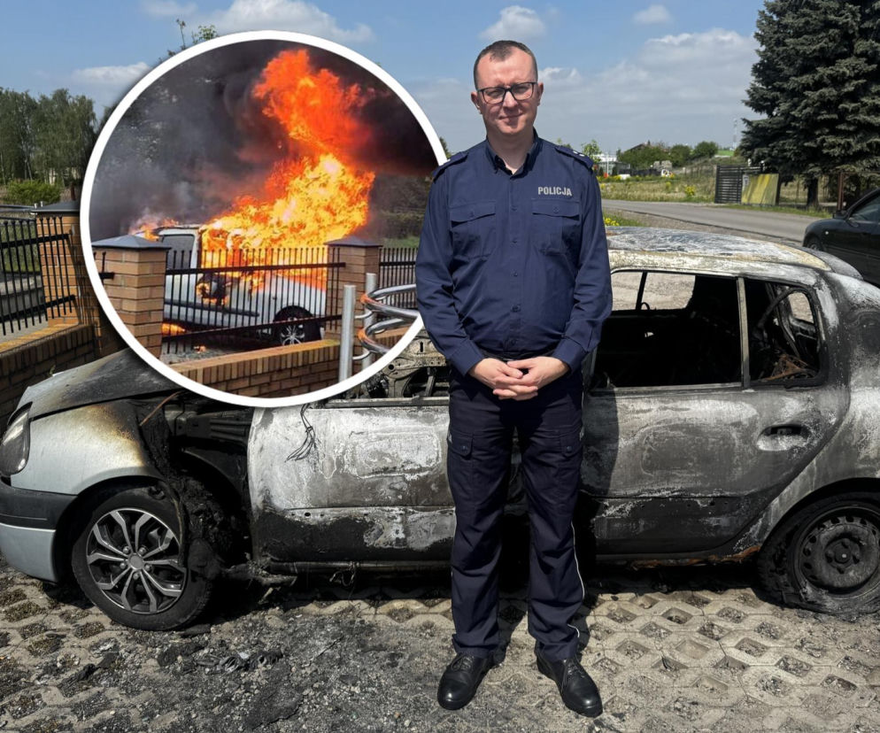 Lubelski policjant wyrwał 40-latka ze szponów śmierci. Wyciągnął go z płonącego samochodu