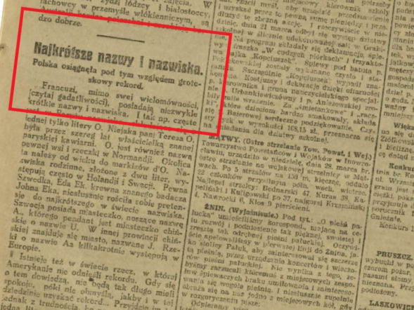 Wieś o „najkrótszej” nazwie sto lat temu leżała w Polsce. Miała... pół litery. W 1926 roku pisała o tym prasa!