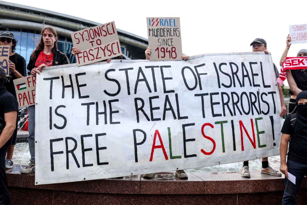 Protesty przed Polska - Izrael na Eurobasket 2025