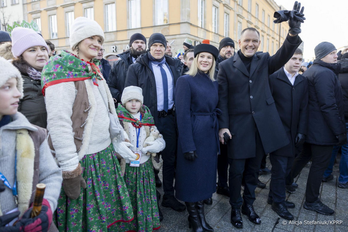 Karol i Marta Nawroccy na Orszaku Trzech Króli