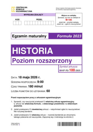 Matura 2026: historia 18.05.2026. Arkusze CKE i odpowiedzi z historii [NOWA I STARA FORMUŁA]