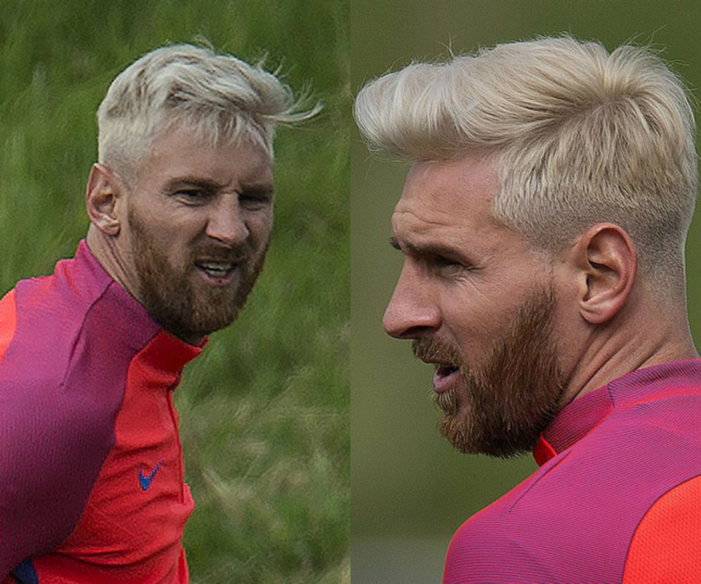Leo Messi w blond włosach