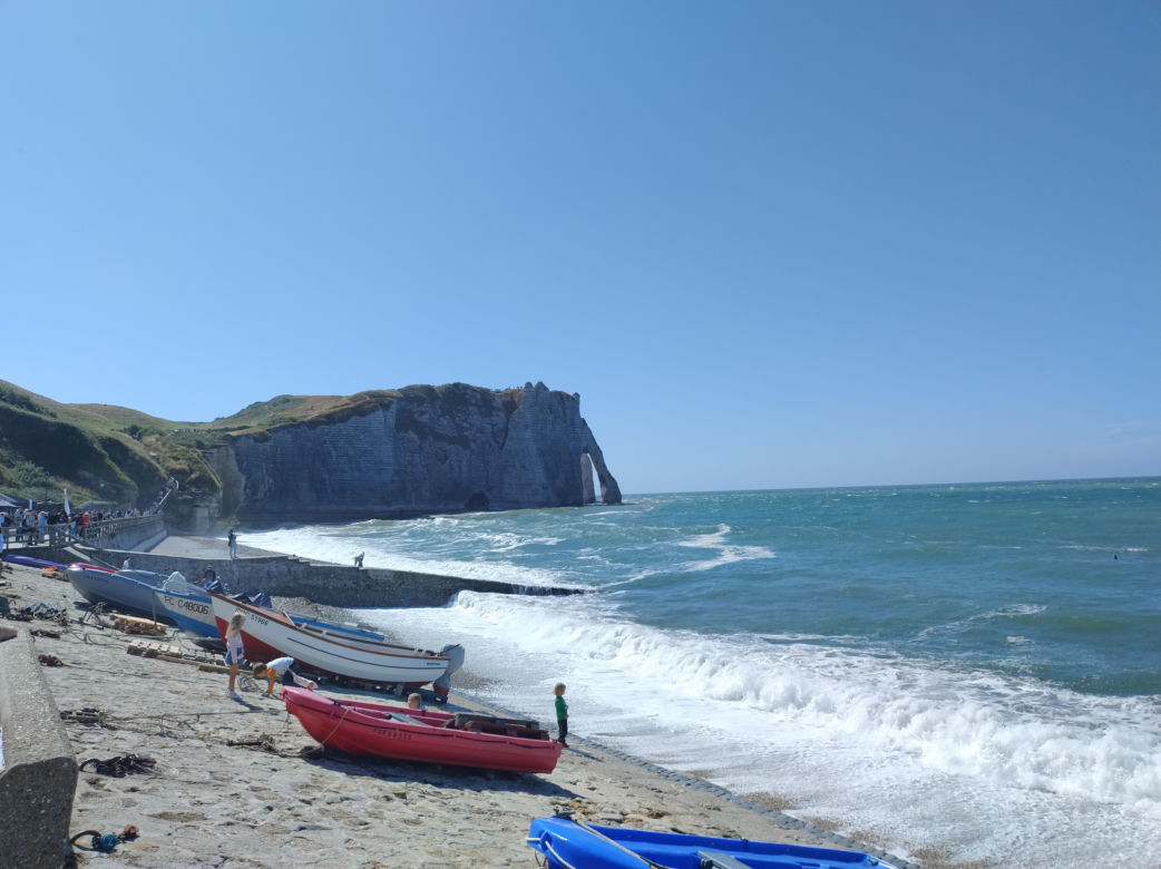 Klify w Étretat w Normandii (Francja)