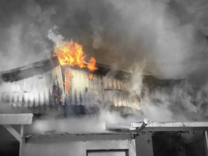 Pożar domków letniskowych w Pogorzelicy