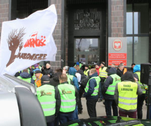 Protest taksówkarzy w Warszawie