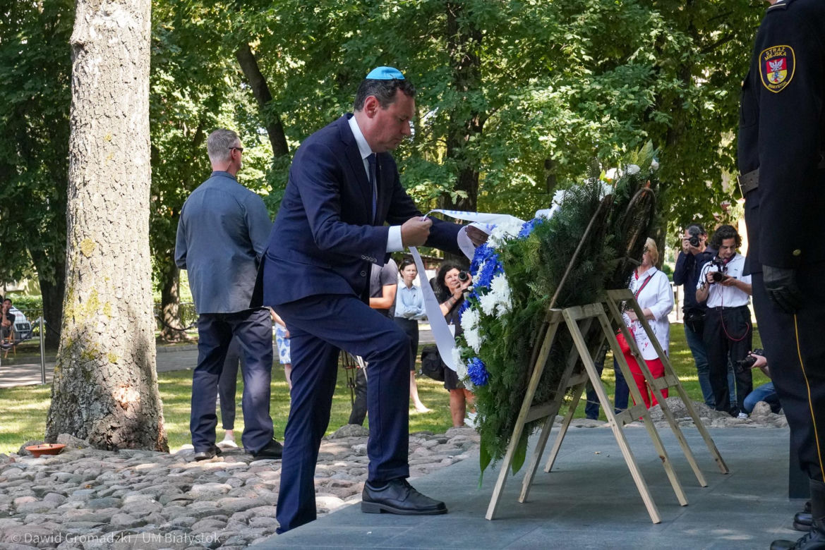 80. rocznica Powstania w Getcie Białostockim. Tak wyglądały uroczystości upamiętniające [ZDJĘCIA]