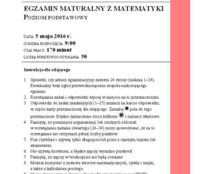Matura 2016. Matematyka. ARKUSZE CKE