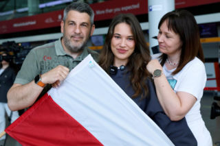 Alicja Szemplińska z rodzicami