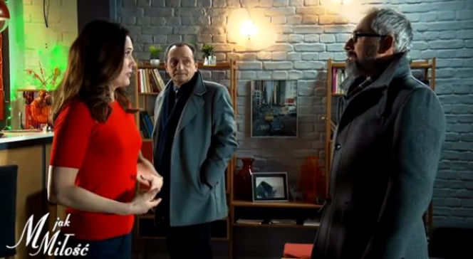 M jak miłość, odc. 1375. Teresa (Joanna Sydor), Adam Werner (Jacek Kopczyński), Jerzy Górecki (Wojciech Wysocki)