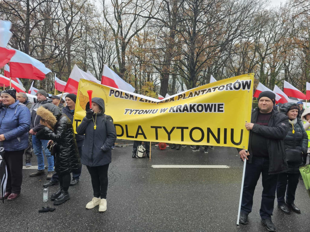 Protest plantatorów tytoniu w Warszawie (3.11.2025)