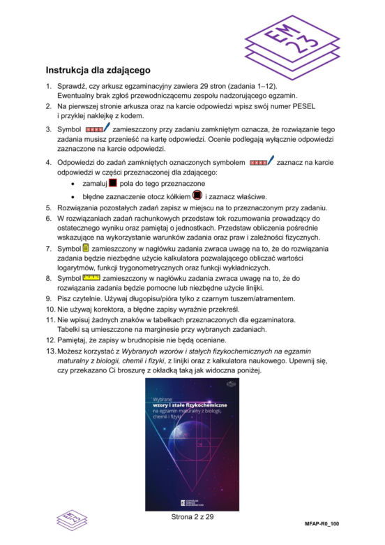Matura próbna 2026: Fizyka rozszerzona - ARKUSZE CKE [13.01.2026]