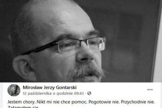  Mirosław Jerzy Gontarski załamał się, bo nikt nie chciał mu pomóc. Poeta z Wrocławia zmarł na koronawirusa?