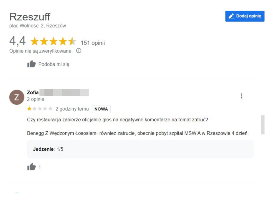Salmonella w rzeszowskiej restauracji